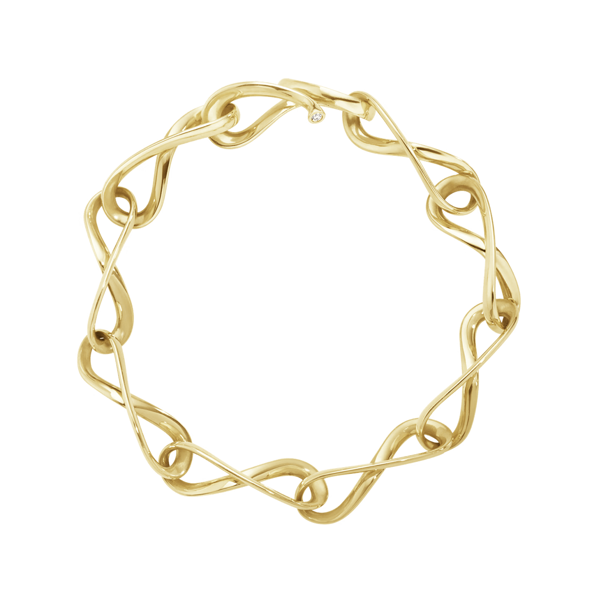 Infinity yellow gold bracelet with diamonds | Georg Jensen Infinity yellow gold bracelet with diamonds | Georg Jensen