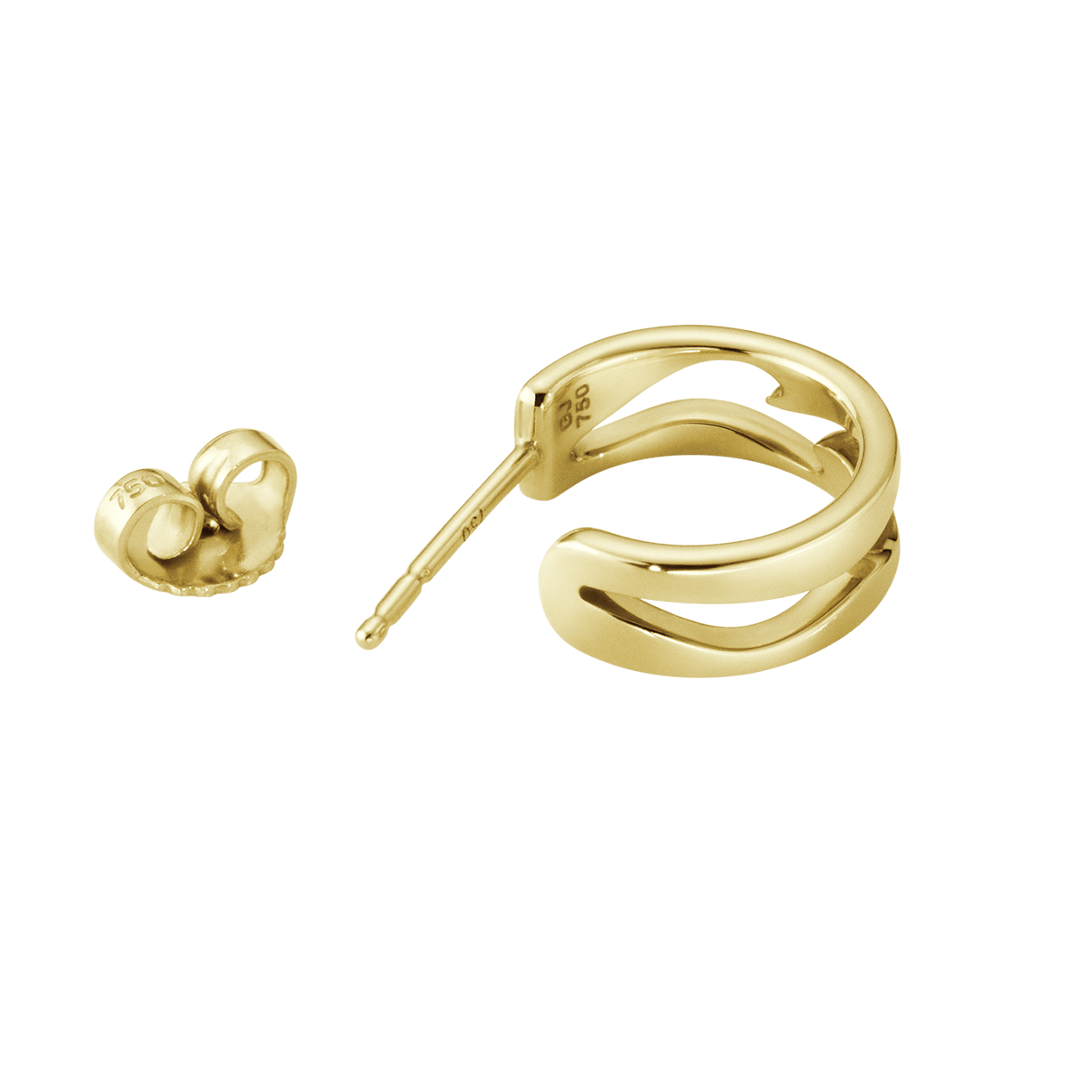 Fusion 18 Kt. yellow gold open earhoop | Georg Jensen Fusion 18 Kt. yellow gold open earhoop | Georg Jensen