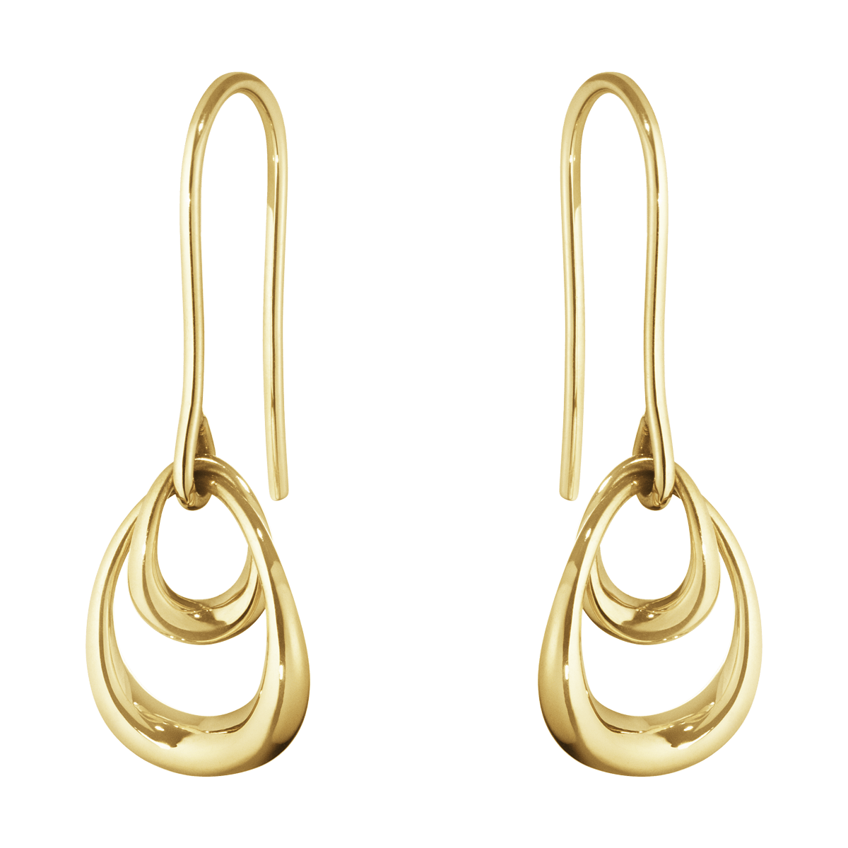 Georg Jensen 18K Yellow Gold Magic Cultured Freshwater Pearl & Diamond Drop Earrings