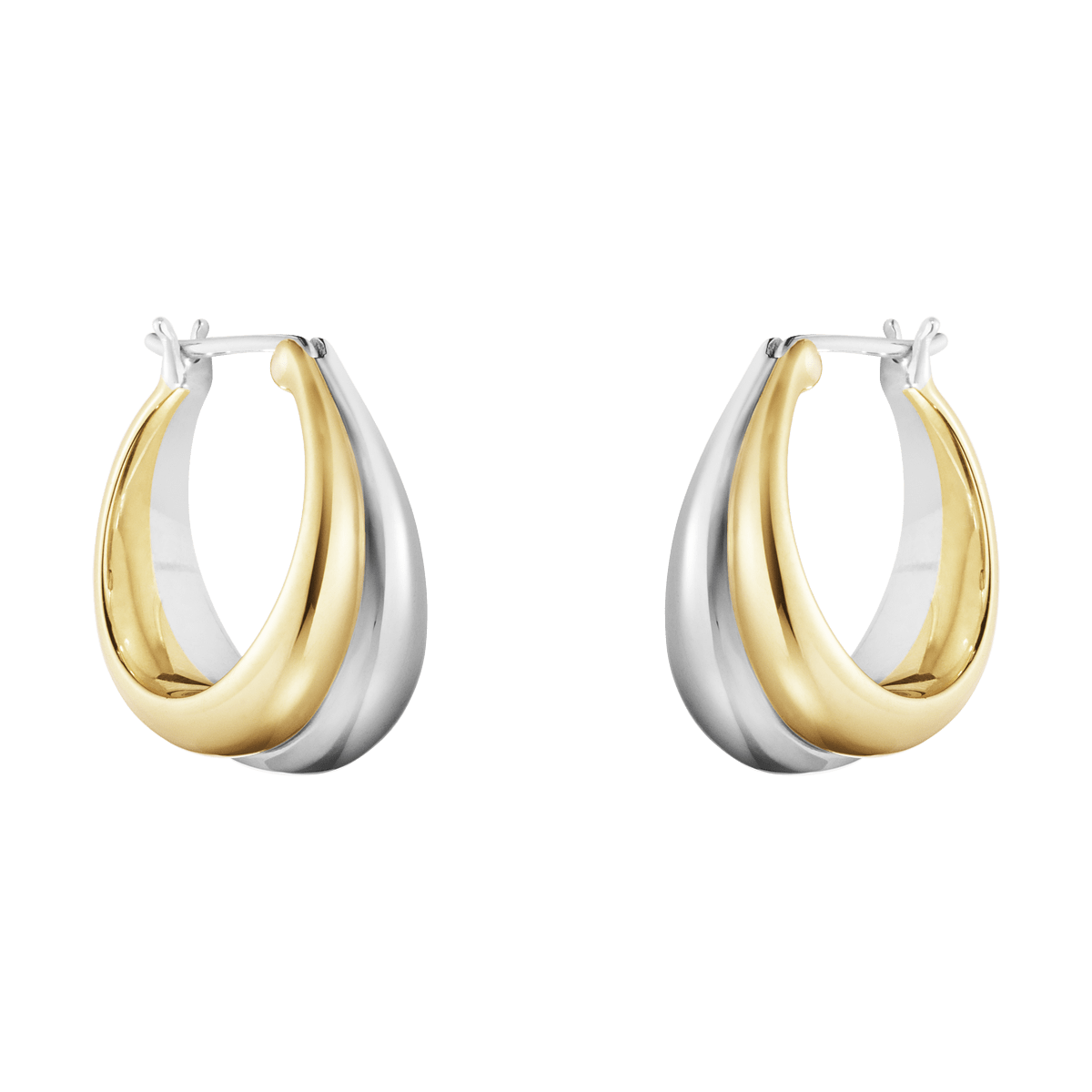 Curve earrings in sterling silver and yellow gold | Georg Jensen