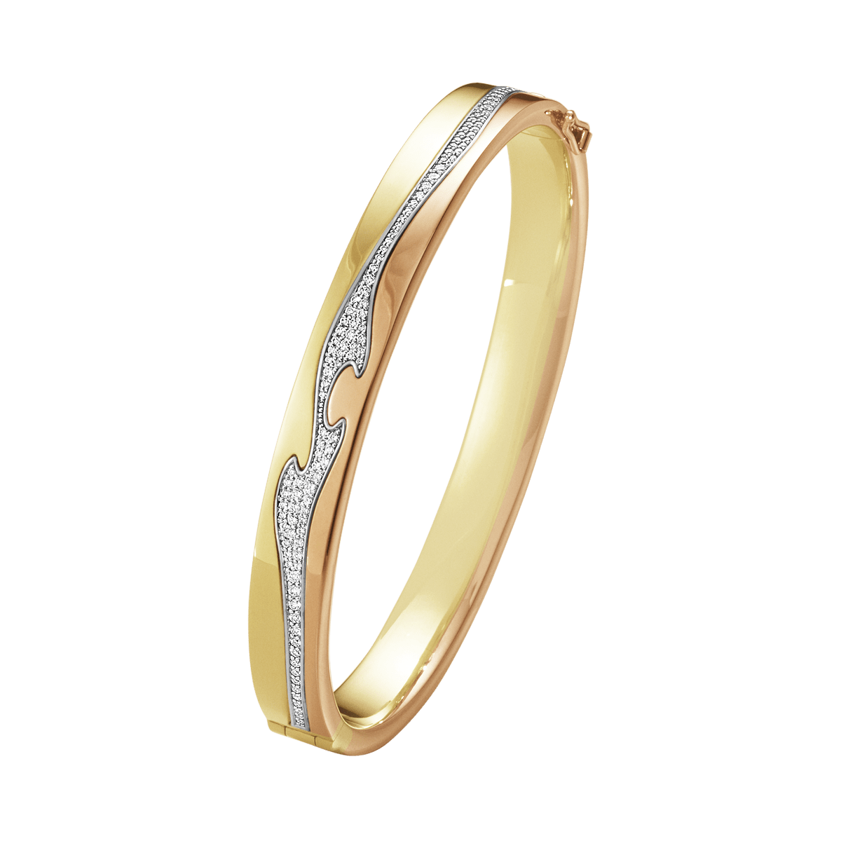 Fusion 18 Kt. yellow gold bangle with white diamonds | Georg Fusion 18 Kt. yellow gold bangle with white diamonds | Georg