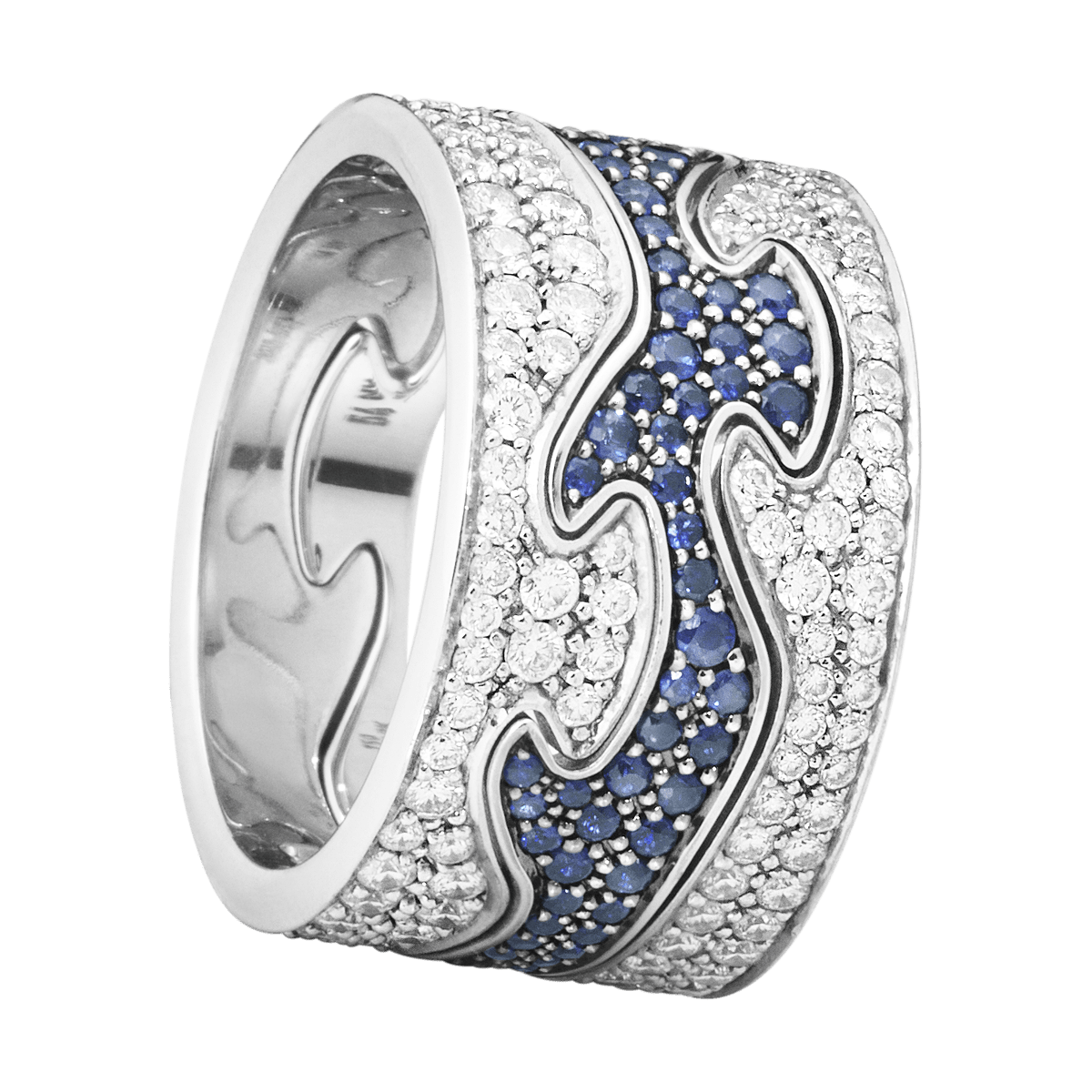 Fusion 3 piece ring with blue sapphire and diamonds | Georg Fusion 3 piece ring with blue sapphire and diamonds | Georg