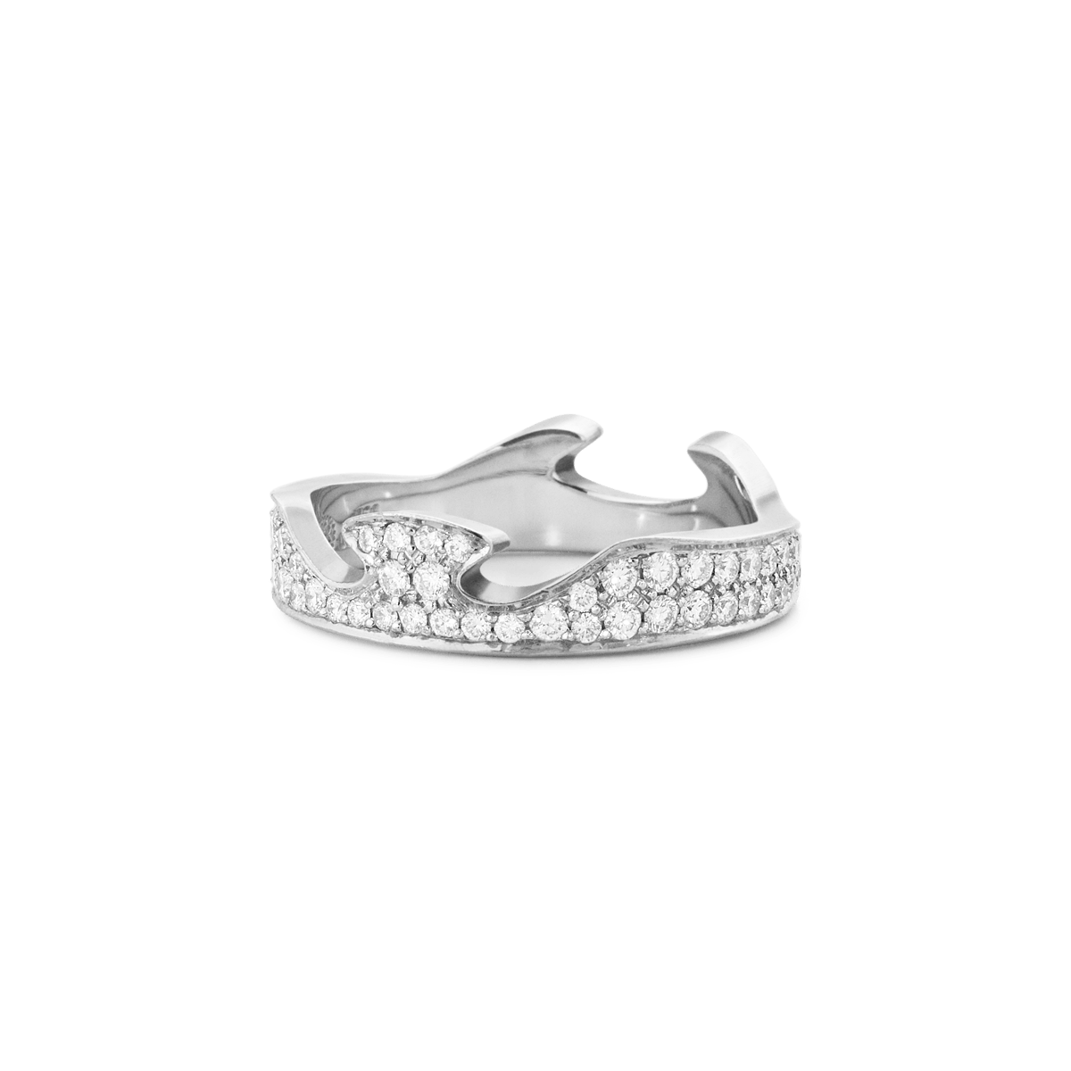 Fusion white gold end ring with diamonds Georg Jensen