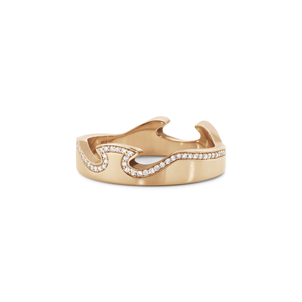 Fusion rose gold end ring with diamonds | Georg Jensen
