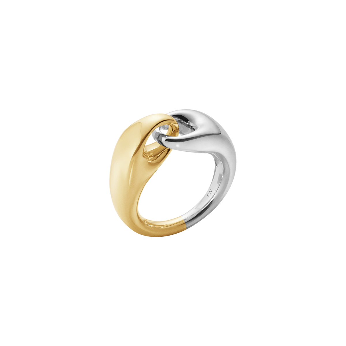 REFLECT Link Ring, Large, in sterling silver and 18kt gold