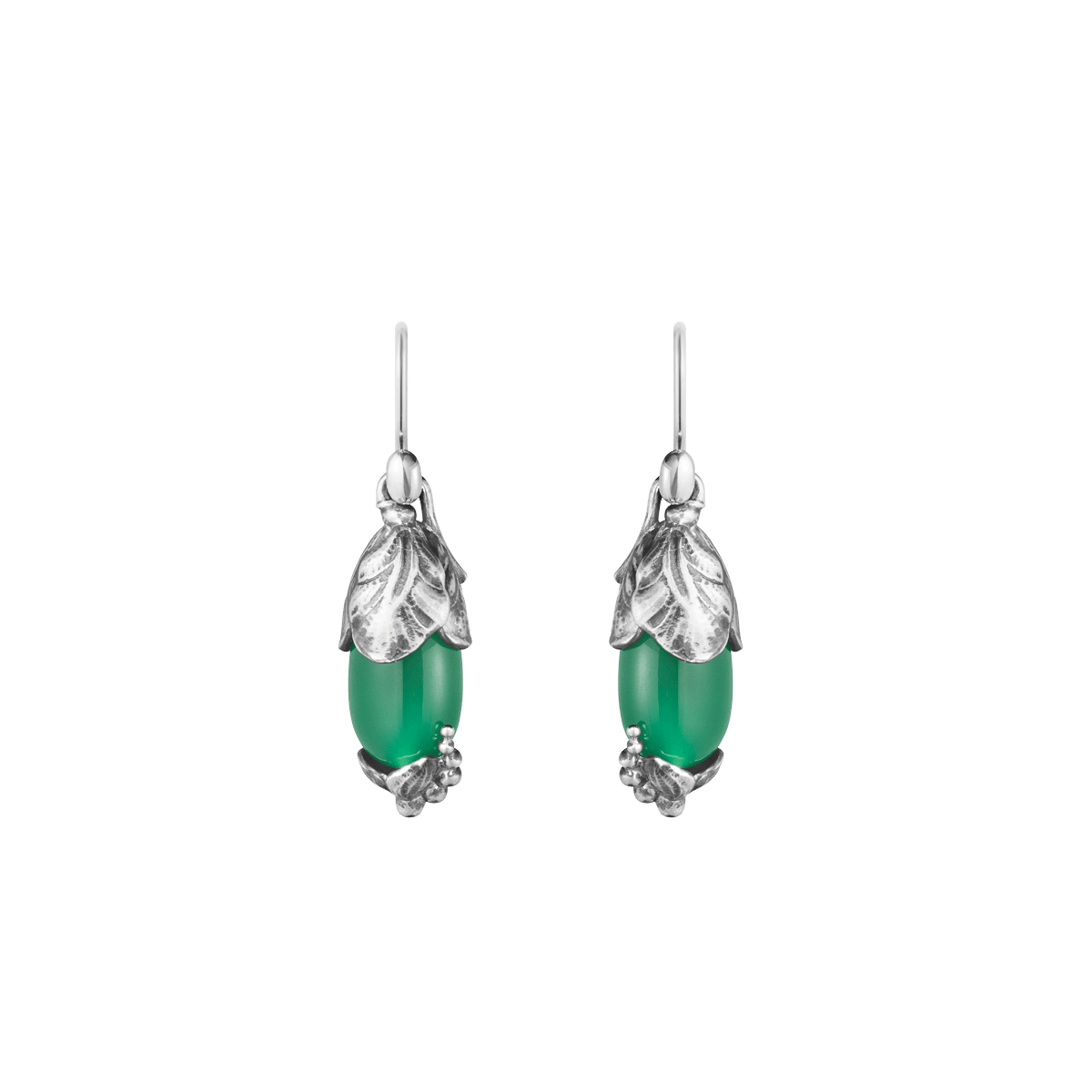GEORG JENSEN◎グリーンアゲート◎天然石◎ヘリテージ◎925イヤリング