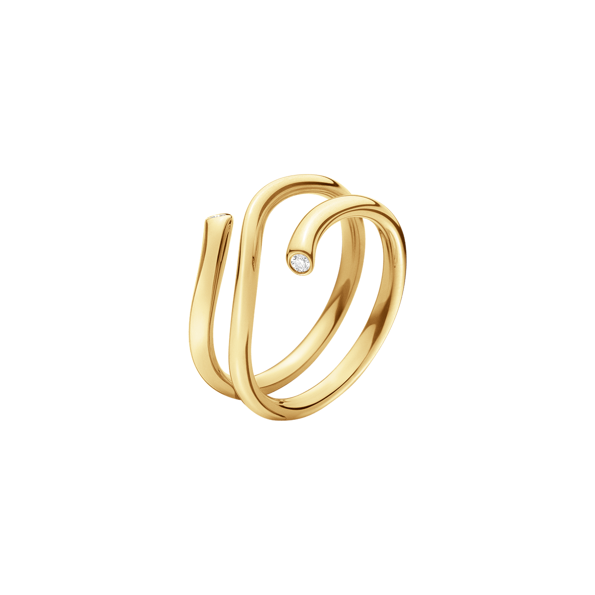 Magic yellow gold ring with diamonds | Georg Jensen