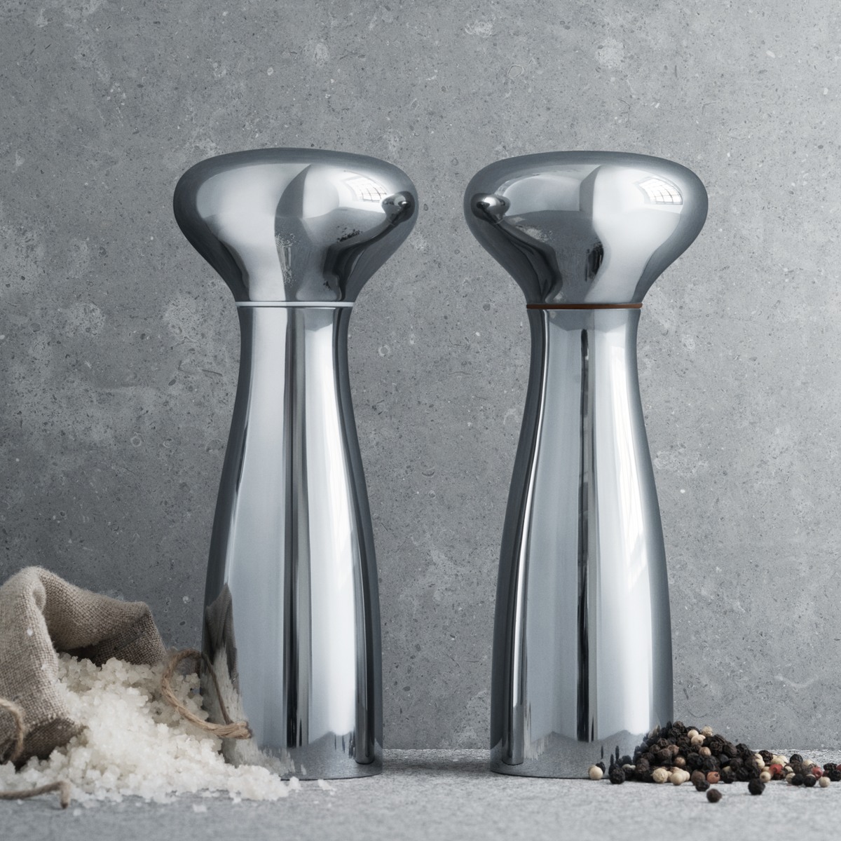 ALFREDO salt and pepper shaker set in steel | Georg Jensen