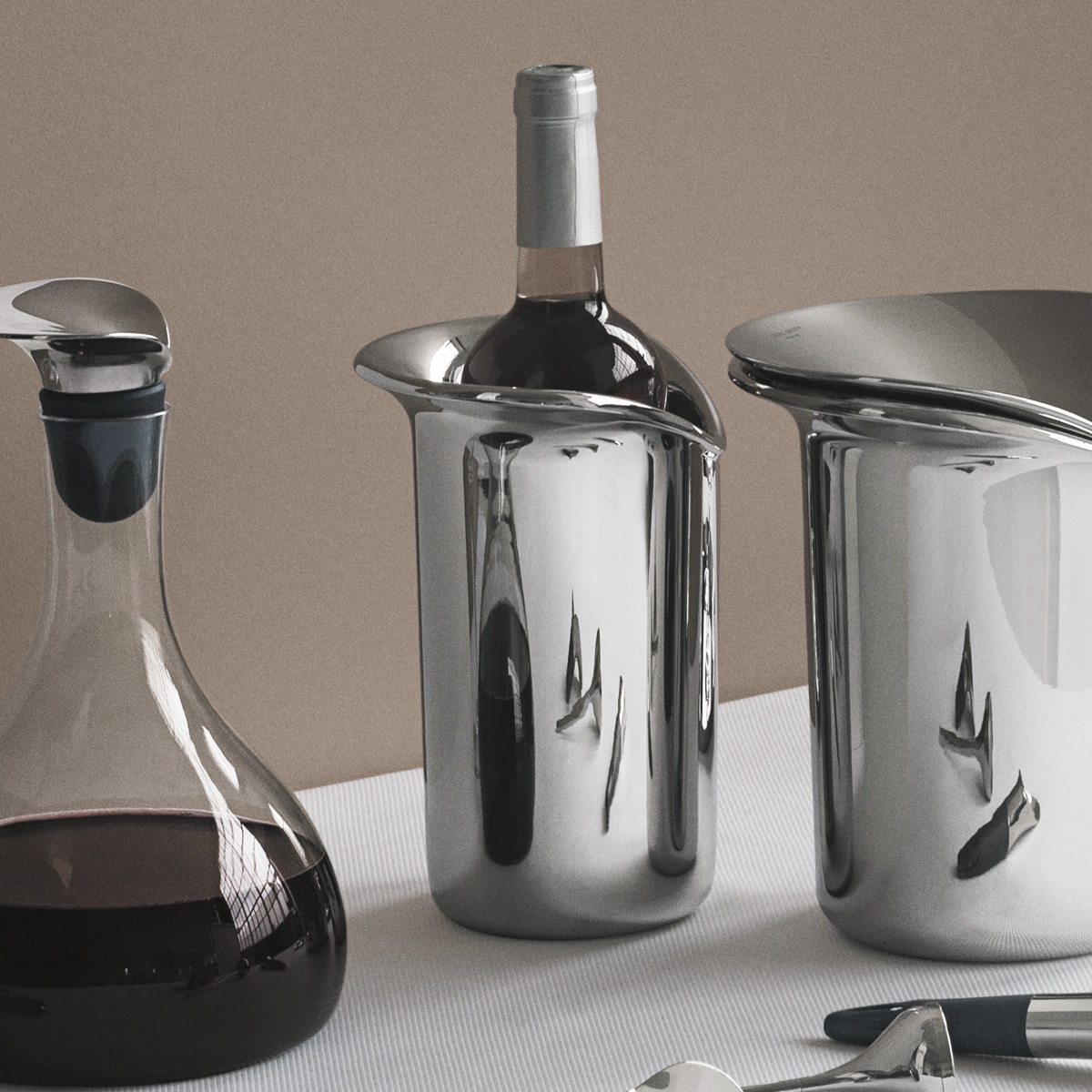 Perth Vind Bemærkelsesværdig WINE vinkøler i rustfrit stål - elegant til bordet | Georg Jensen