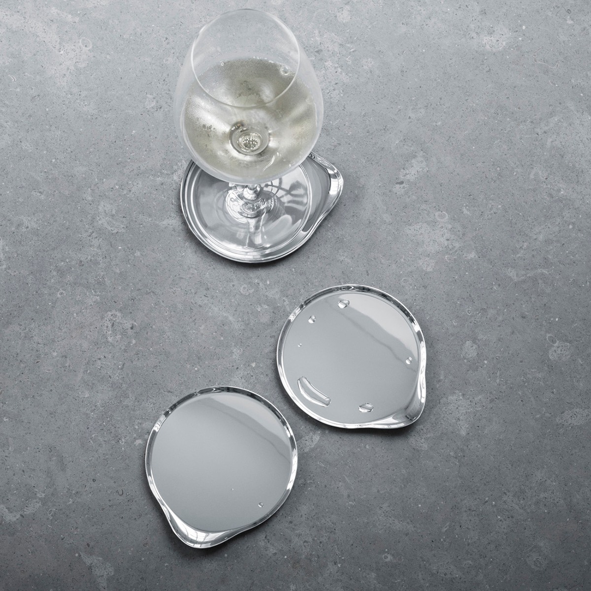WINE coasters, 4 pcs., in polished stainless steel | Georg