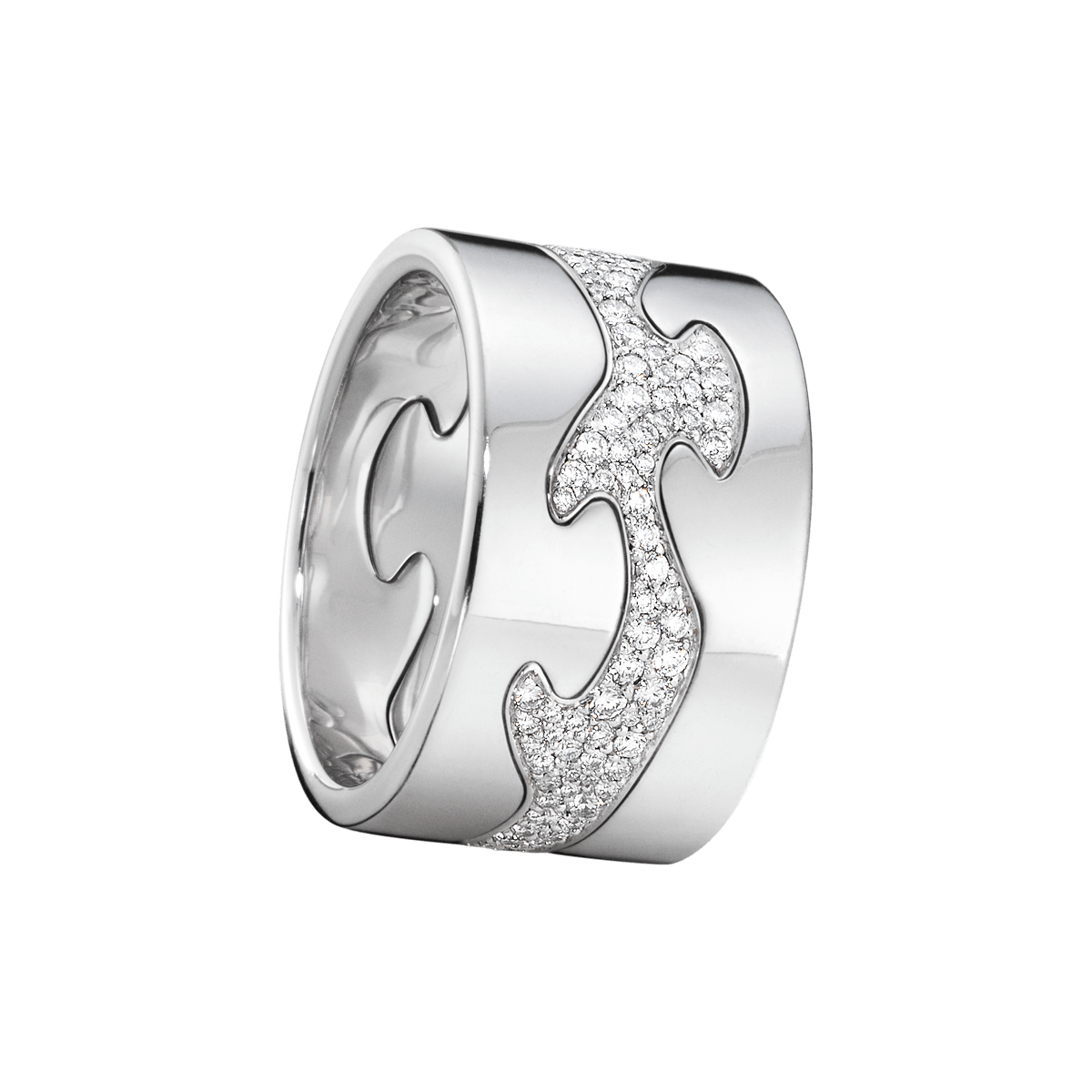 Fusion 3 piece ring in 18kt. white gold with brilliant cut 