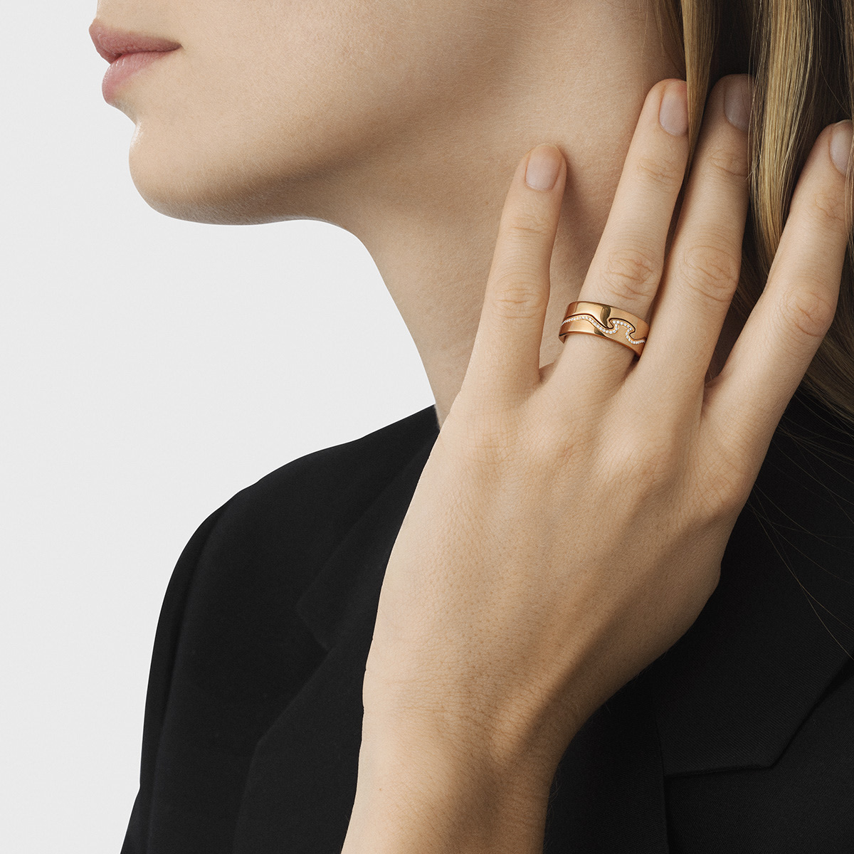 Fusion rose gold end ring with diamonds | Georg Jensen Fusion rose gold end ring with diamonds | Georg Jensen