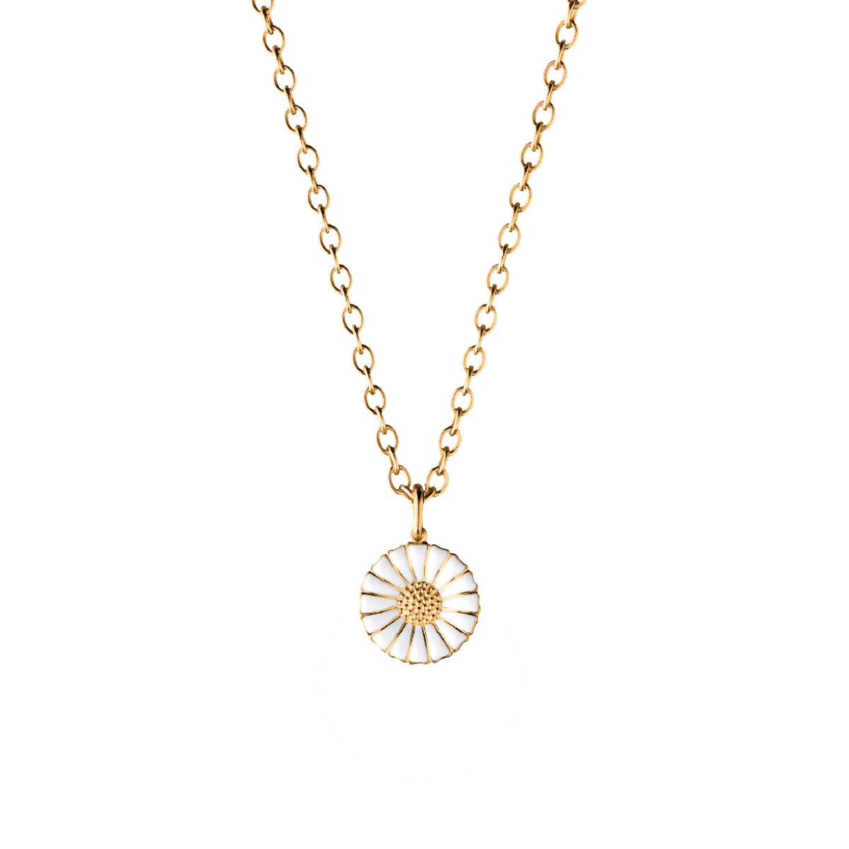 Daisy gold-plated pendant with white enamel | Georg Jensen Daisy gold-plated pendant with white enamel | Georg Jensen