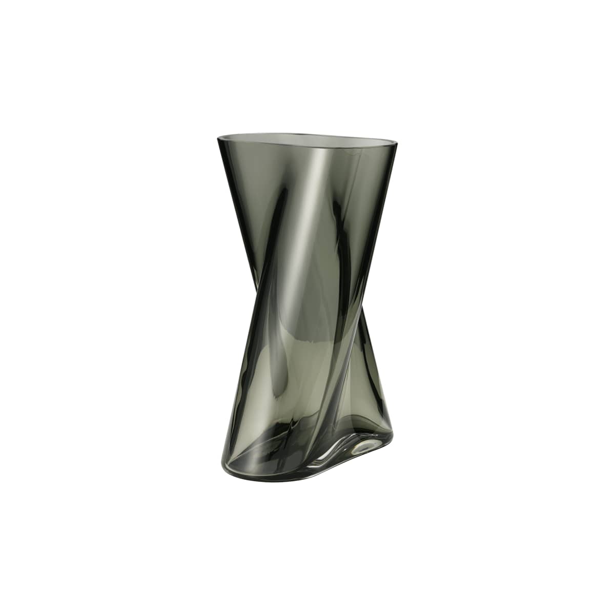 Skleněná váza Lituus kouřová, střední - Georg Jensen