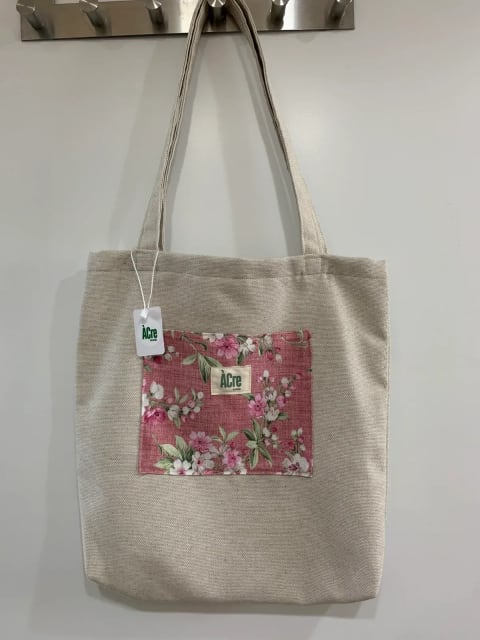 TOTE lona lli butxaca flors rosa o verd