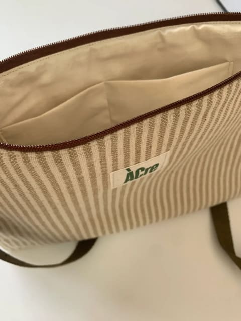 Bolso LU lona ratlles, bandolera+cremallera