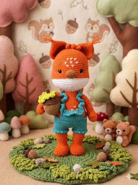 Esquirol Amigurumi Avellana
