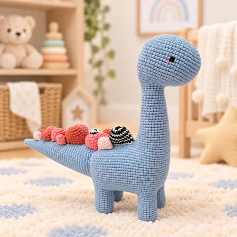 Dinosaure Amigurumi Bleu