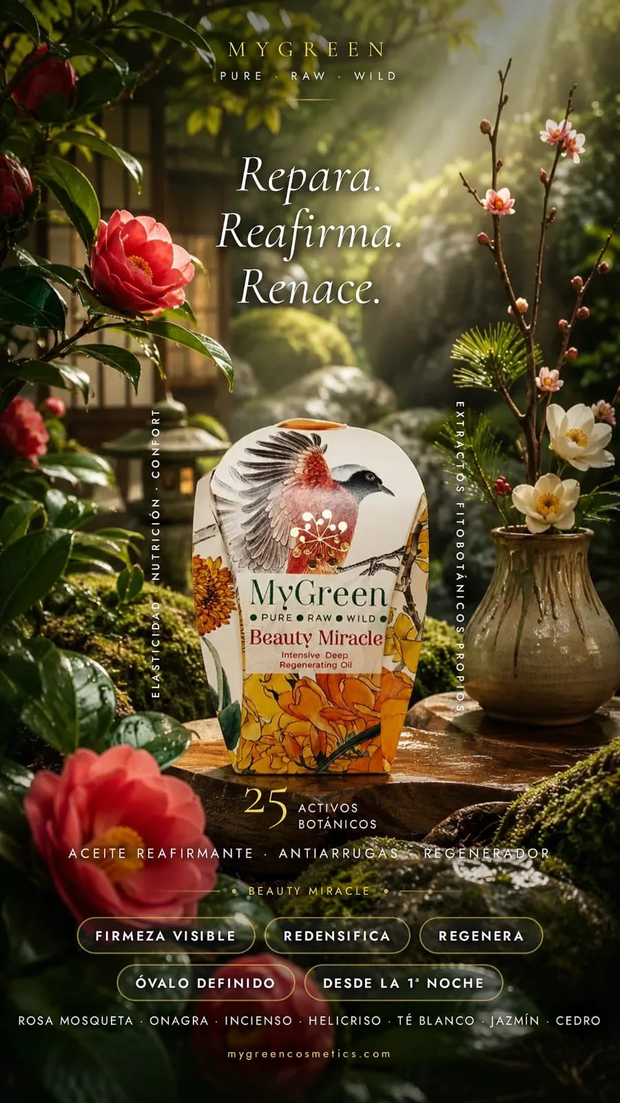 Oli Facial Premium Antiarrugues Reafirmant Regenerador Intensiu BEAUTY MIRACLE. Alta Cosmètica Natural