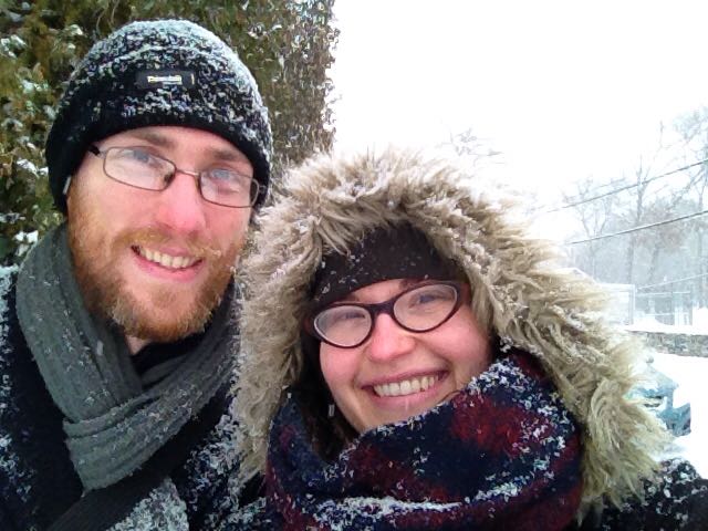 Julie and Gerard in the snow