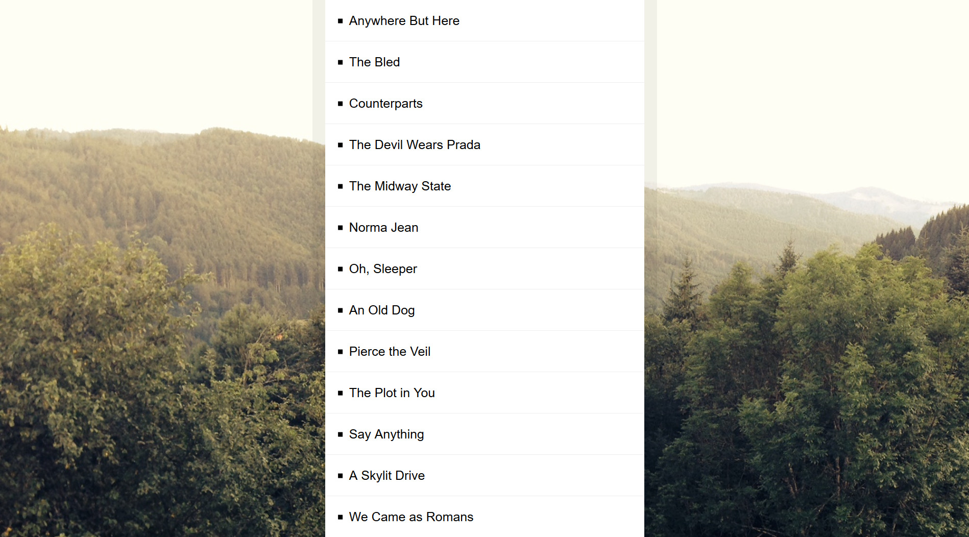 Screenshot of the Sort Without Articles page
