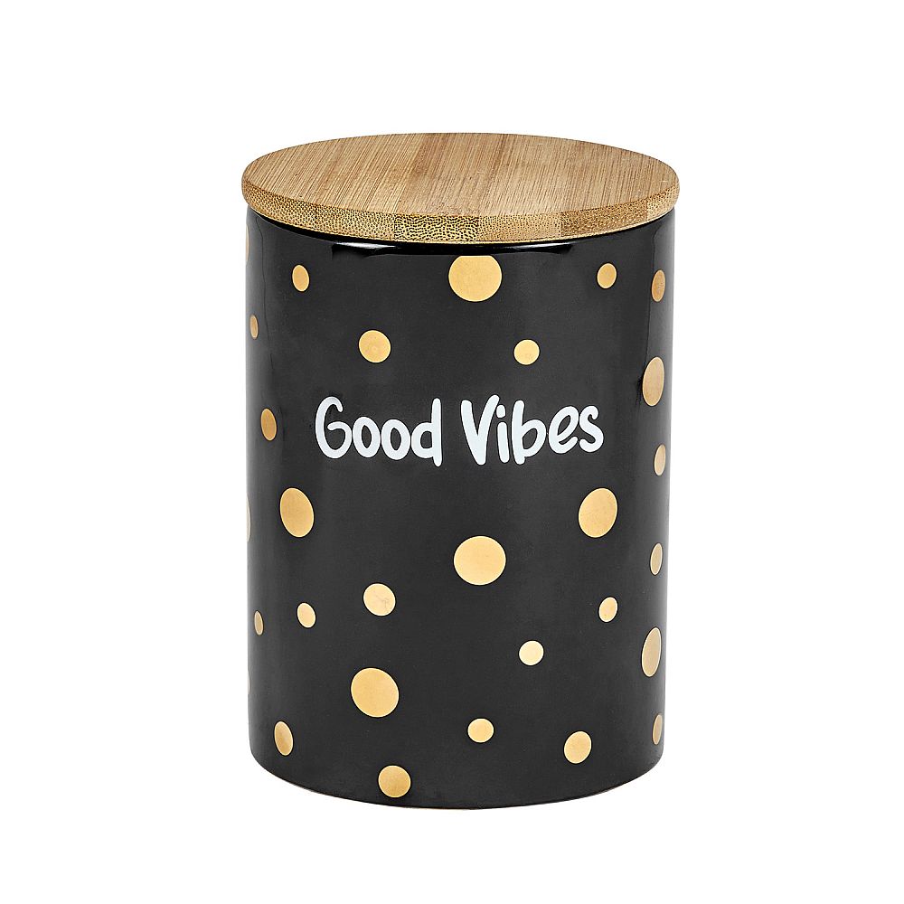 Stash Jar Good Vibes Large - Good Vibes Large Black