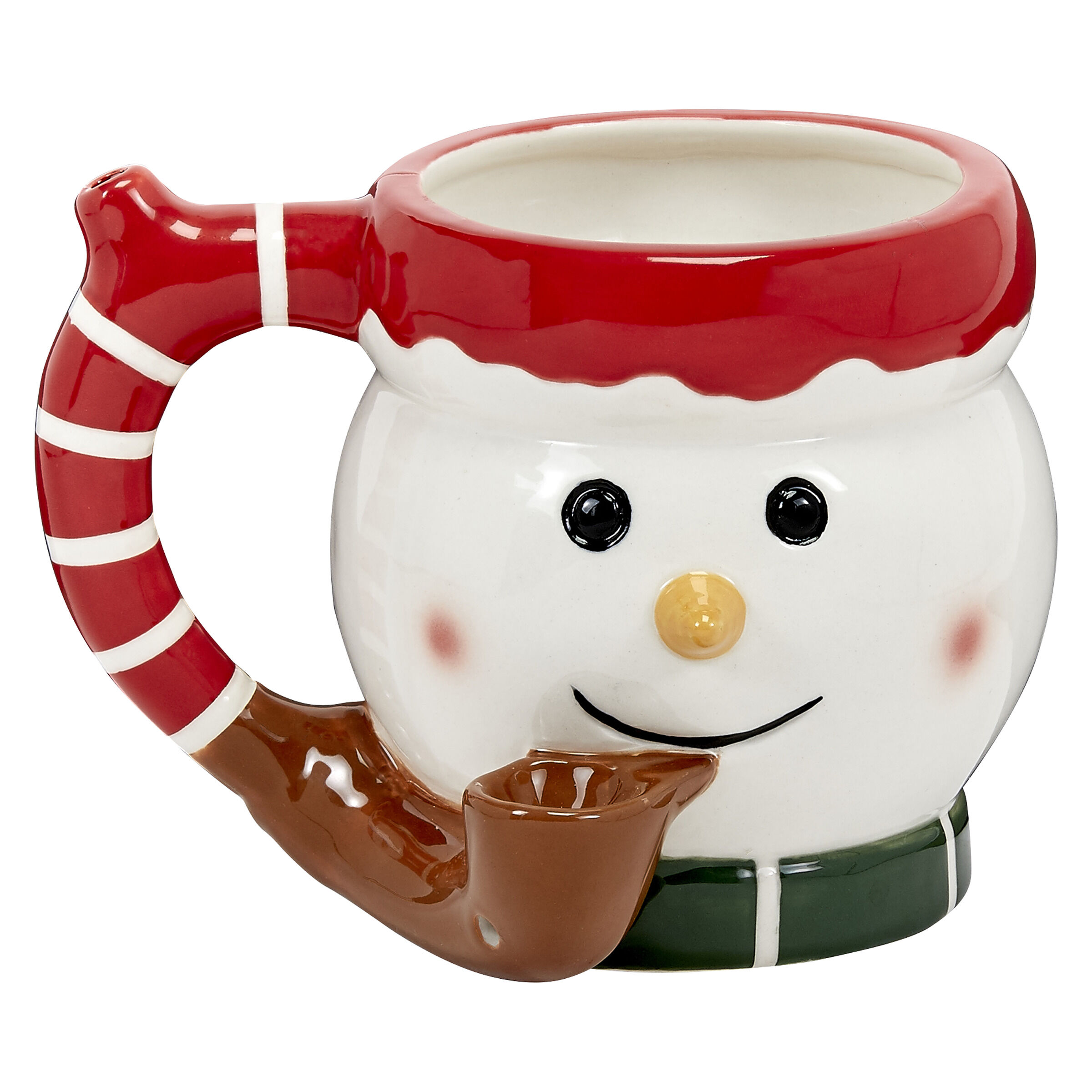 Snowman Roast & Toast - Snowman Ceramic Mug with Pipe OS Bongs