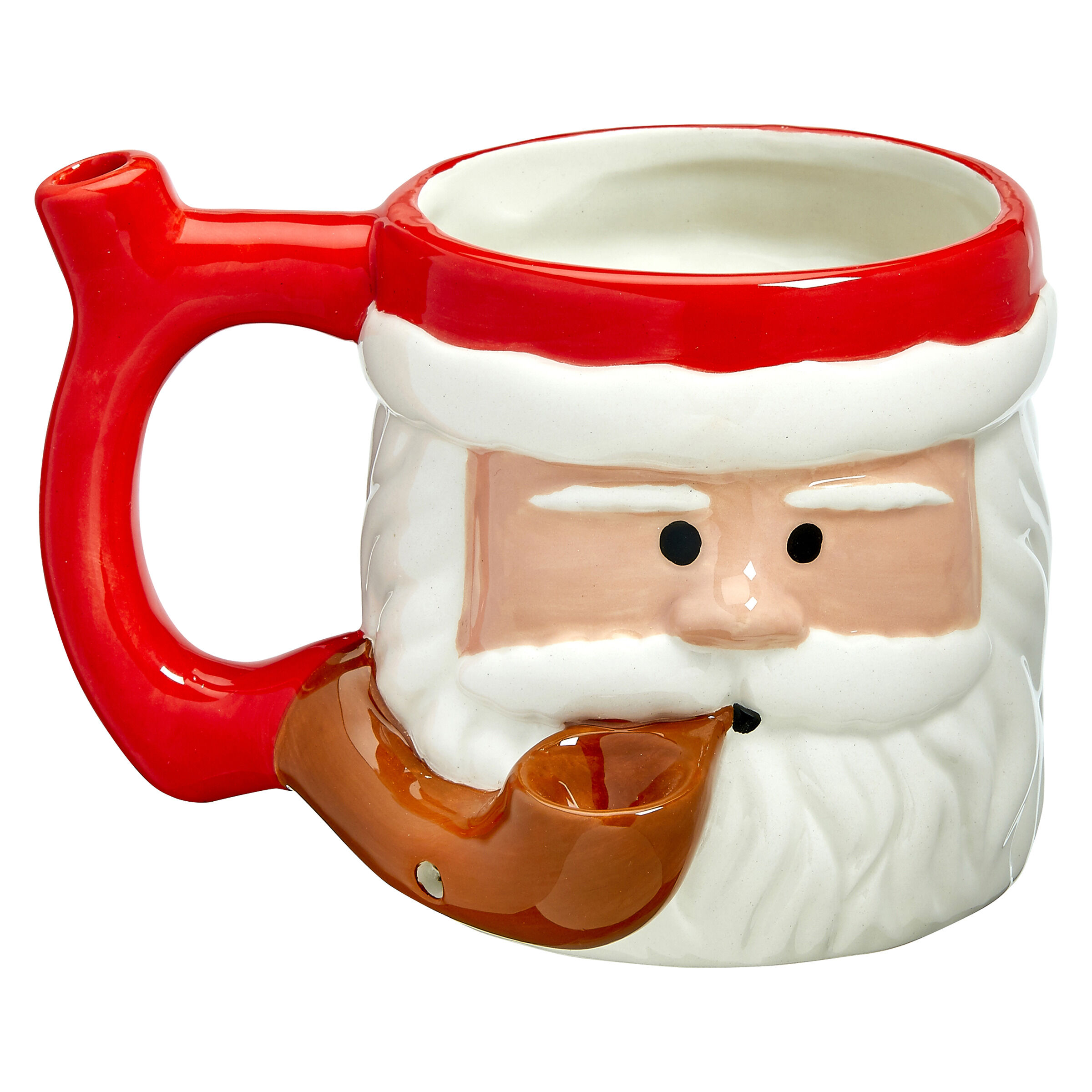 Santa Roast & Toast Mug - Santa Claus Ceramic Mug with Pipe OS Bongs