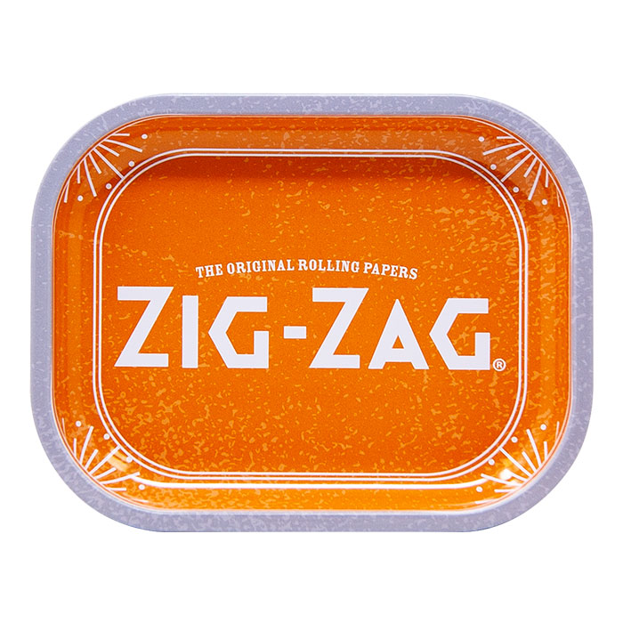 Zig Zag - Orange Metal Medium Rolling Tray 