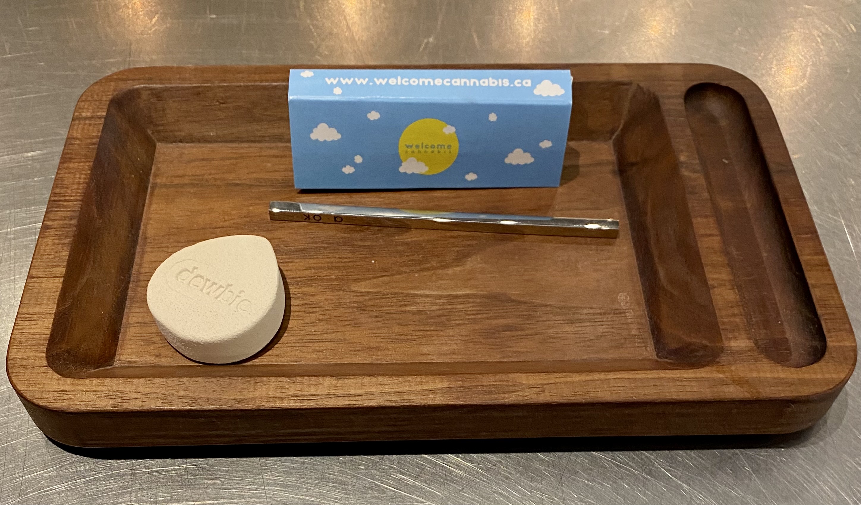 The Welcome Walnut Large Rolling Tray