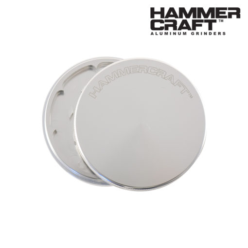 HAMMERCRAFT 2PC LOGO ALUMINUM GRINDERS  Silver, Medium  HAMMERCRAFT 2PC LOGO ALUMINUM GRINDERS  Silver Medium
