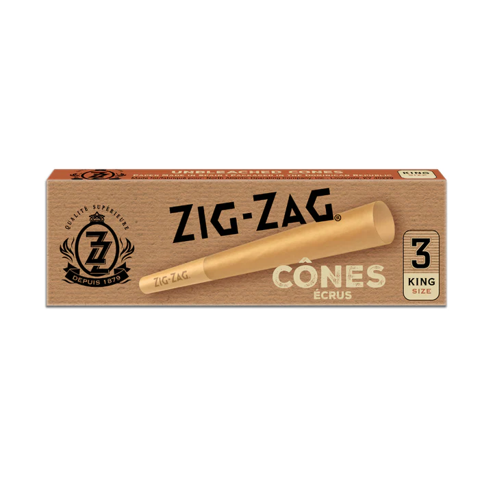 Zig Zag Unbleached King Size Cones - 3 Pack