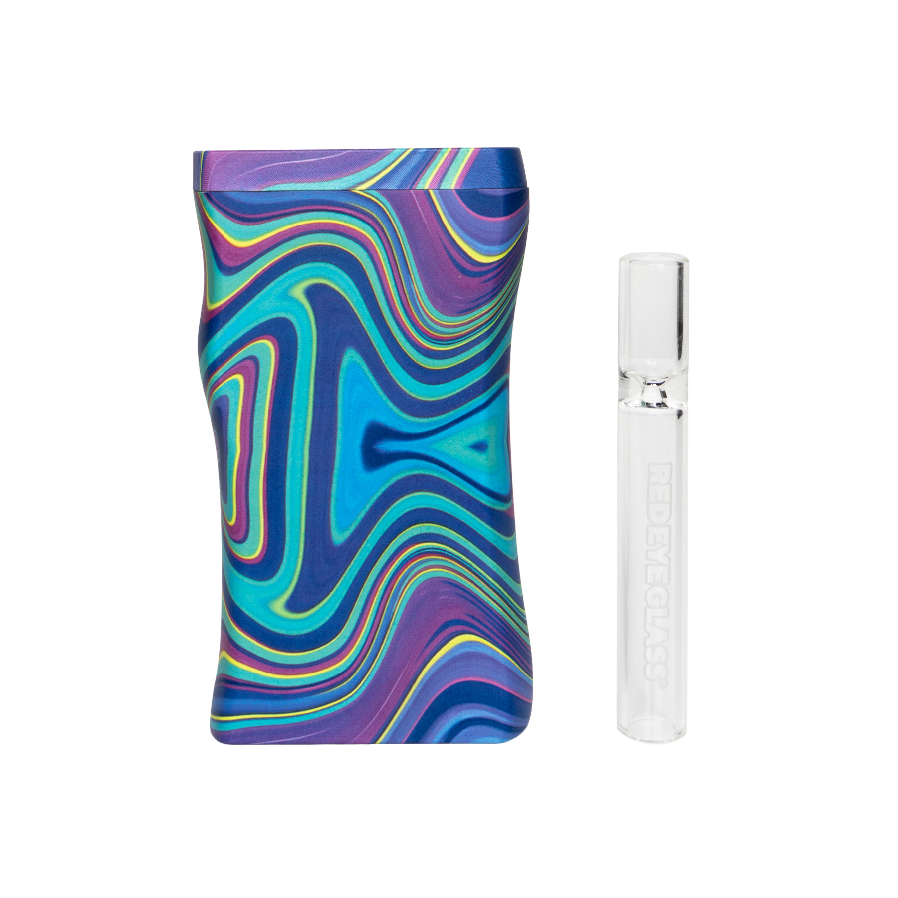 Red Eye Glass Purple Swirl Dugout