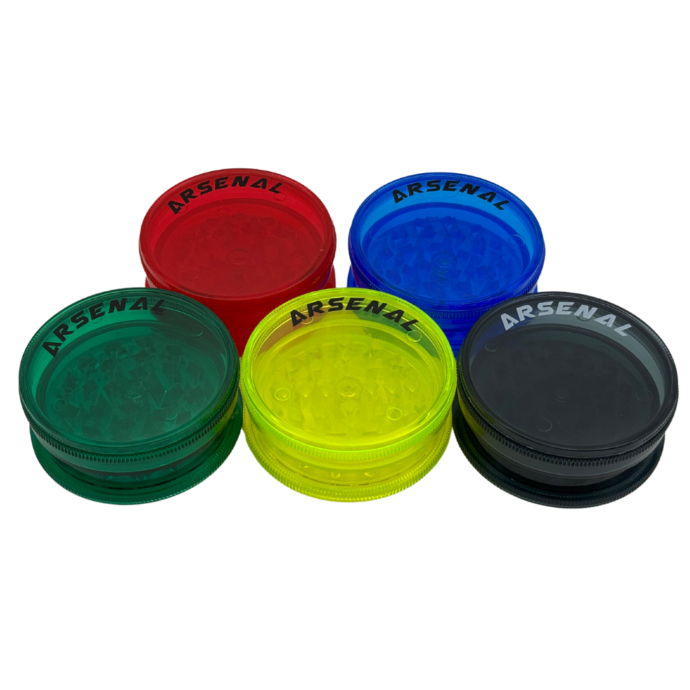 Arsenal Grinders  Arsenal Clear PLASTIC Neon 60mm 3Pc Grinder