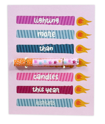 KushKards One Hitter/Joint Holder Greeting Card  KushKards One Hitter Greeting Card  Lighting More than Candles this Year