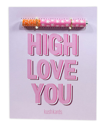 KushKards One Hitter/Joint Holder Greeting Card  KushKards Onehitter Greeting Card  High Love You