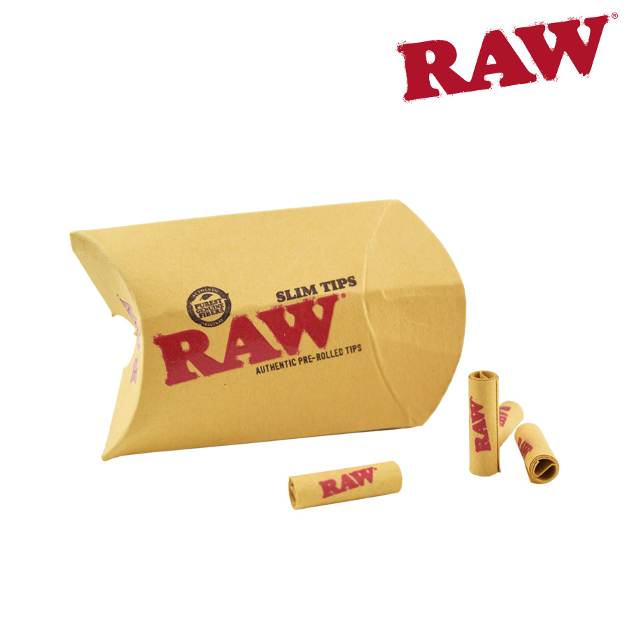 Raw Slim Pre-Rolled Unbleached Tips Box/20 