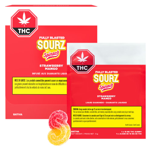 Product image SOURZ By Spinach  Fully Blasted Strawberry Mango  10mg (10) 1