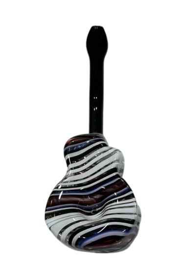 Borosci  Guitar Glass Pipe 5"  Blue/White
