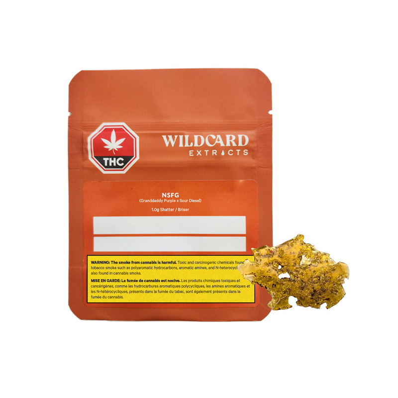 Wildcard Extracts  NSFG Shatter (Granddaddy Purple x Sour Diesel)