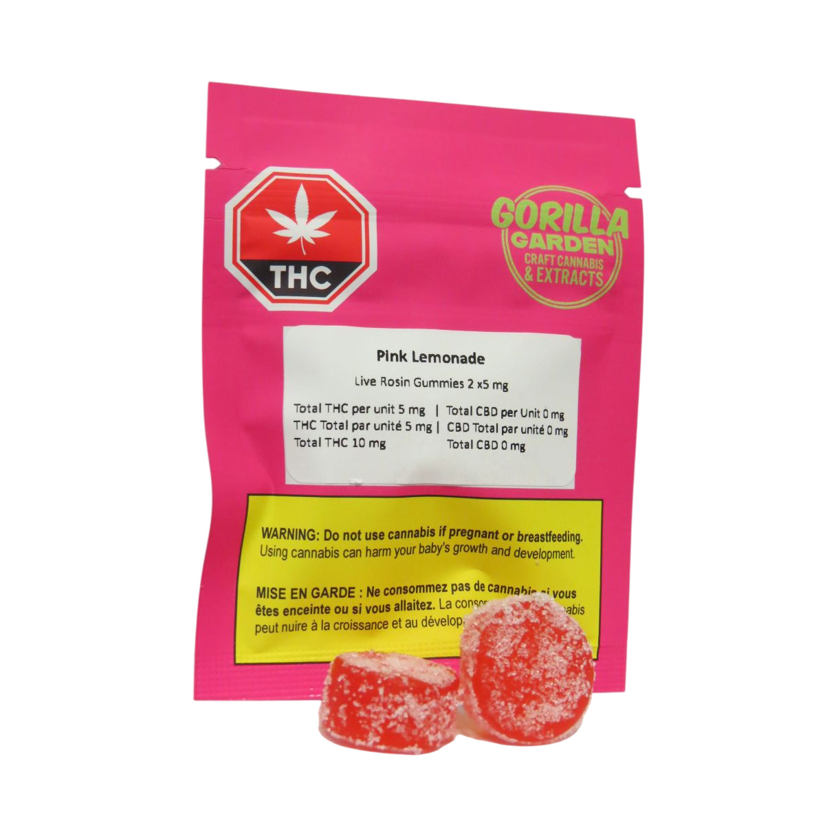 Product image Garden  Pink Lemonade Live Hash Rosin Gummies  5mg (2) 1