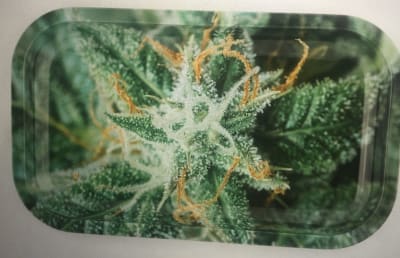 Cannabis Metal Rolling Tray, Mini