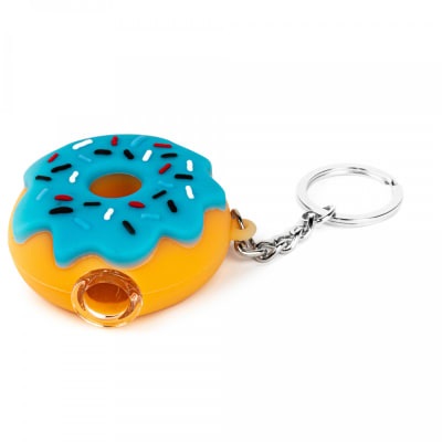 Donut Hand Pipe with Keychain - Blue
