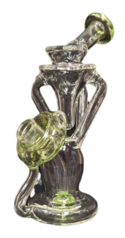 6.5" 14mm Plain Jane Donut Recycler - Green