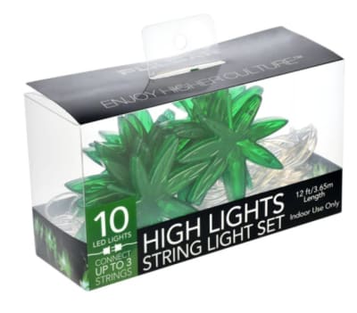 Pulsar - Hemp Leaf LED String Lights - 12ft