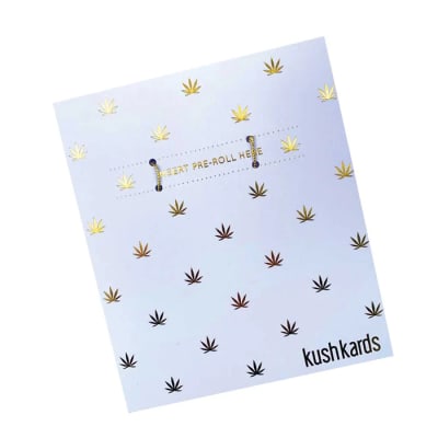 Greeting Cards Gold Cannabis Leaf