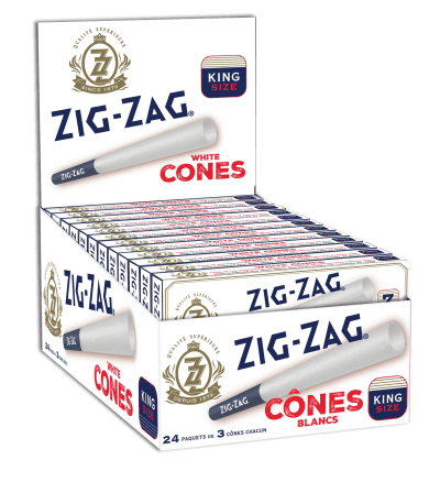 Zig Zag White King Size Cones - King Size White Cones 3 Pack
