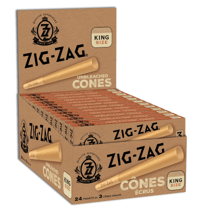 Zig Zag Unbleached King Size Cones - Unbleached King Size 3 Pack Cones