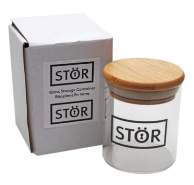 Storage Jar Stor Glass Pop Top Bamboo Lid