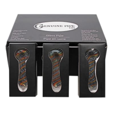 Rainbow Striped 4" Glass Pipe